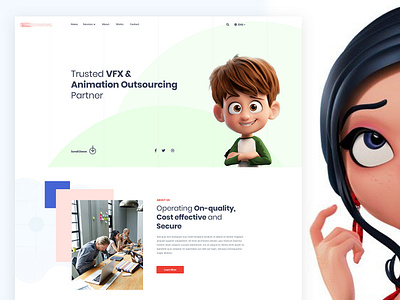 Digital Agency 3d animation studio adobe photoshop cc agency animation banner branding clean design illustration minimal type typography ui ux website