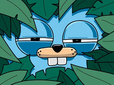 Goffer in the jungle animals design go illustration jungle vector