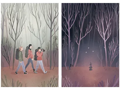 Blair Witch Project autumn character design digital illustration drawing fall forest horror movie illustration witch