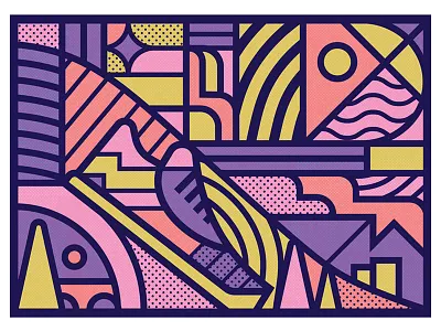 Run This City abstract abstract art beach bridge mountain pattern run shoes trees