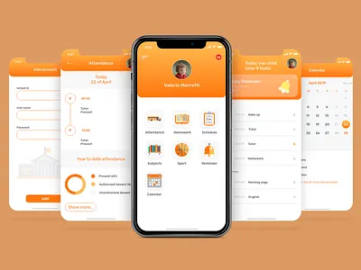 School monitoring app achievement app child concept control design homework ios iphone mobile monitor parents school school app studying ui ux