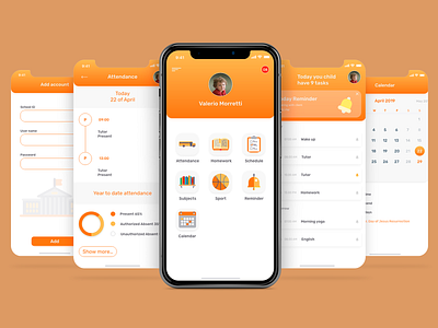 School monitoring app achievement app child concept control design homework ios iphone mobile monitor parents school school app studying ui ux