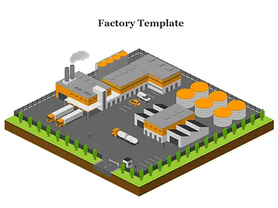 Factory Template 2.5d free illustration industrial isometric template vector