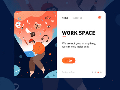 Work Space design illustration ui