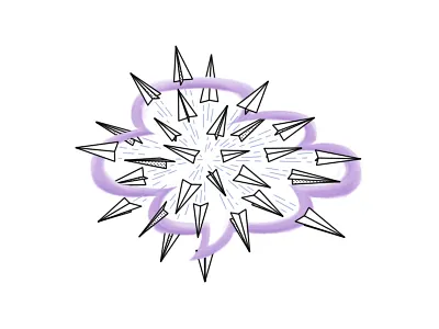 Propelled Paper Planes airplanes editor editorial illustration paper planes viktor