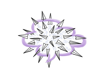 Propelled Paper Planes airplanes editor editorial illustration paper planes viktor