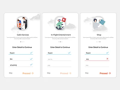 In-flight on-boarding UI flight on air on boarding on demand tour