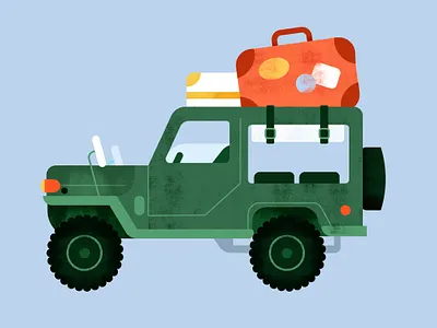The Roadtrip car illustration roadtrip texture travel