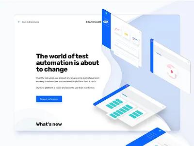 Test automation Landing - Beta (WIP) automation e commerce gradient landing landing page s4 saas salesforce sap test ui web webdesign website