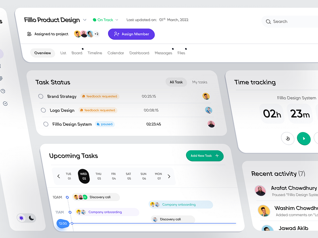 Project Management - Components UI by Filllo SaaS for Filllo Design ...