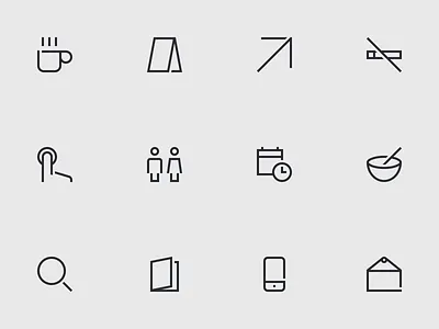 Quandoo - Restaurant Reservation Iconset app brand clean design flat icon illustration minimal vector web