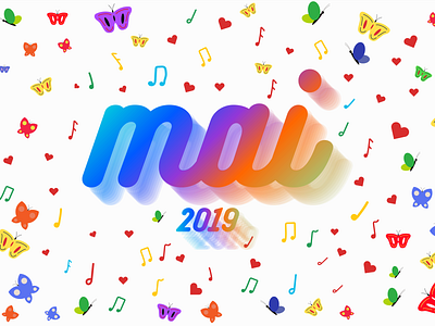 Bunter Mai | Mai coloré design flat design graphic graphic design illustration illustrator may typograpy