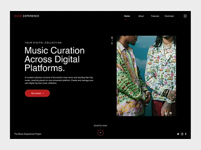 Music Experience album hip hop icon interaction interactive interface layout music photo rap typography ui ux ux ui ux designer ux web website