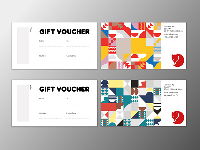 Fjällräven's vouchers summer to winter. art design graphic simple summer winter