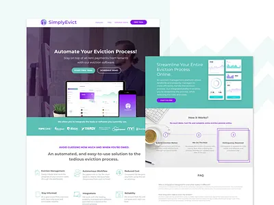 Simply Evict Website eviction website graphic design green app green web green website ideas inspiration mockup purple gradient purple website tech web ui web design uidesign ux designer ux web uxdesign