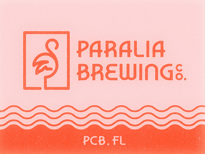Paralia Brewing Co. beach beer branding brewery design flamingo illustrator logo palm tree photoshop texture vintage waves