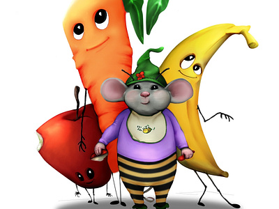 Hungry little mouse digital art illustration illustration att