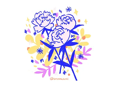 Peony Party botanical bouquet design doodle drawing fleur floral floral design floral illustration flowers garden grow hand drawn illustration illustrator ipad pro peonies peony plant procreate