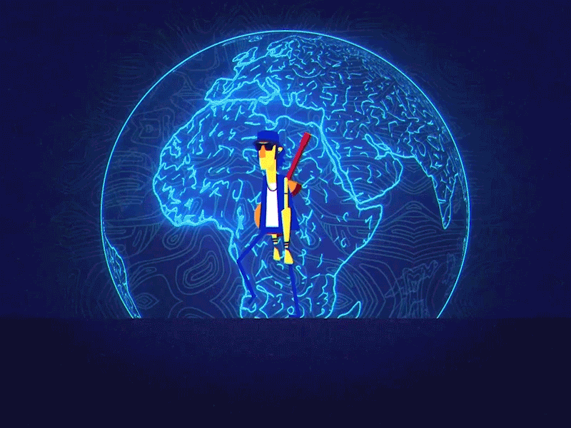 Neon World after effect animaiton character animation motion design neon sign