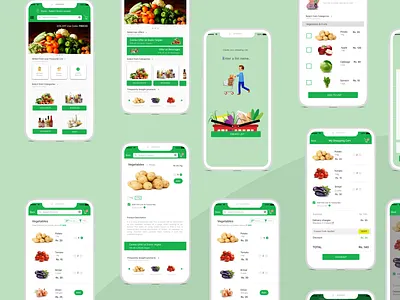 Your Grocery Shopping app design illustration ui ux