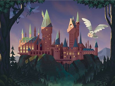 Hogwarts castle fan art harry potter hogwarts illustration
