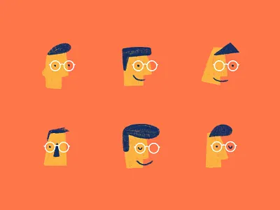 Exploration of Faces abstract face faces glasses hair head illustration minimal pencil portrait sketch