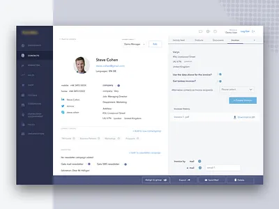 Redesigned CRM business clean concept dashboard design fonts interface landing layout management sales software ui uiux ux