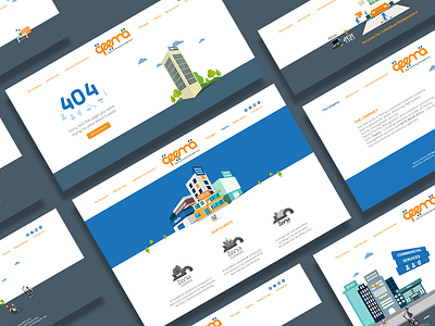 Qeema Facility Management Corporate Website Design ardic blue brand concept branding concept buildings corporate corporate identity egypt facility illustration illustrator management orange qeema ui ux ui animation ui design challenge website website animation website banner