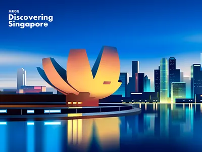 Singapore skyline city color design digitalart digitalpainting futur gradient graphicdesign illustration landscape light neon photoshop retro travel trend vector wallpaper wallpapers