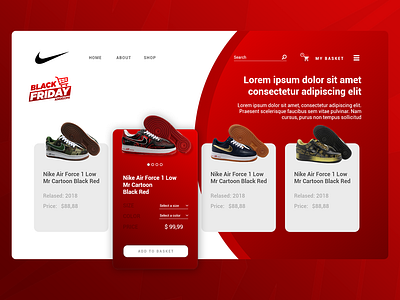 Website UX/UI - Nike Air Force app branding design digital art graphic design illustration logo logo design ui ui desgin ui design uiux ux ux design vector web web desgin web design website