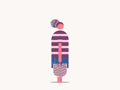 Popsicle Lady after effects character concept character creation character design design flat graphic design illustration