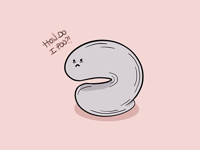 Sad Worm Illustration illustration line art worm