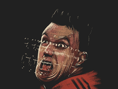 Scapegoat agony anatomy artwork athlete brush defender design drawing football funny illustration manutd negative space phil jones portrait poster sport