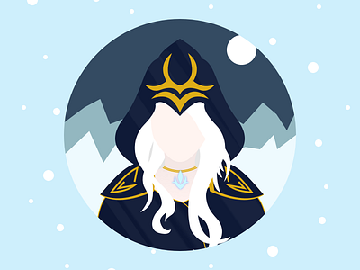 (32/100) Frost Archer Ashe from League of Legends 100 day challenge adc archer blue character design flat game games illustration league league of legends lol minimal riot riot games snow vector videogame videogames