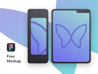 Samsung Galaxy Fold Free Mockup clear device download figma flat fold foldable free freebie galaxy minimal mockup samsung template