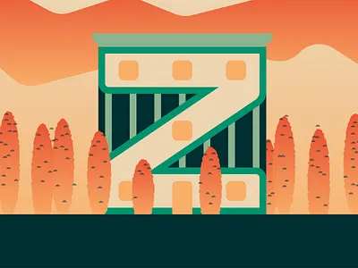 36 Days Of Type — Z 36daysoftype clean flat geometric gradient graphic house illustration illustrator texture vector