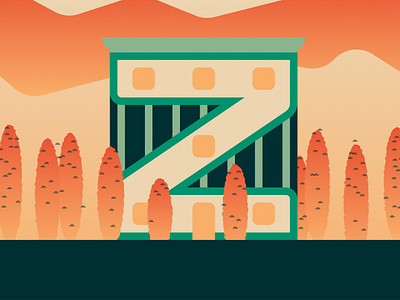 36 Days Of Type — Z 36daysoftype clean flat geometric gradient graphic house illustration illustrator texture vector