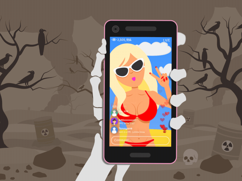 The Livestream of Dorian Bae after effects animation cartoon illustration illustrator influencer instagram iphone rubberhose social media