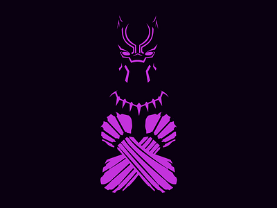 Black Panther black panther design flat illustration ilustracion marvel marvel studios panter