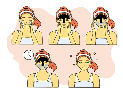Skin Care Routine charachter design design girl boss girl character girl illustration illistration illustration minimal art