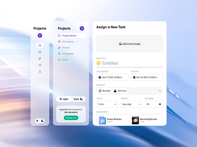 Project Management - Components UI assign tasks card design component designsystem management minimal modal notion popup project management saas product task management task tracking tasks team management tracking app ui ui component uiux uxdesign