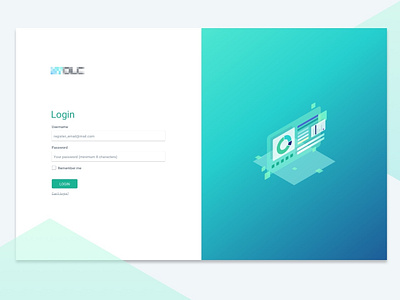 Login Page design graphic illustration isometric login page minimal splitscreen ui vector web web desgin