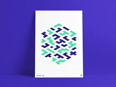 Geometric Poster #5 cube design geometric geometric illustration grid isometric lines pattern poster poster art vector wall art