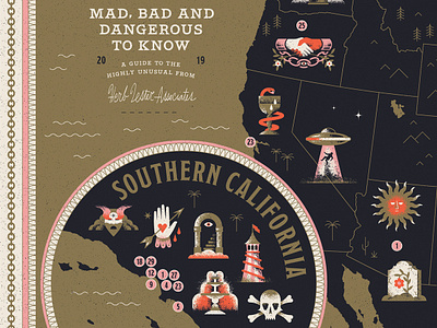 Cults - Map arrow cactus canada eye fountain gate hand hippie lamb map mexico mountain palm skull states tree united us