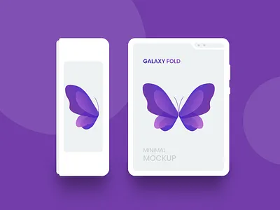 Freebie - Galaxy Fold White Minimal Mockup android clean design figma flat free freebie galaxy invision studio ios minimal mobile mockup phone psd samsung sketch template white xd
