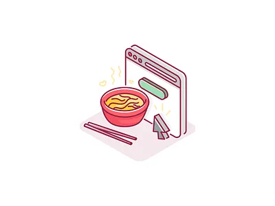 Order Online exploration food illustration online order style