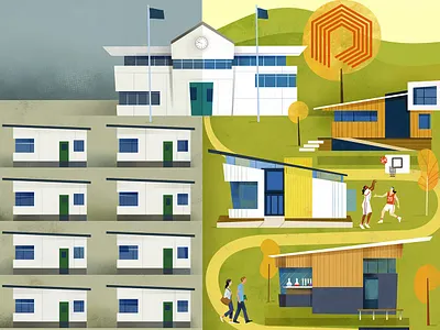 From grab to bright schools architecture construction editorial illustration magazine magazine cover magazine design school