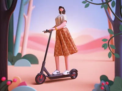 Girl-05 c4d design hiwow illustration md octane