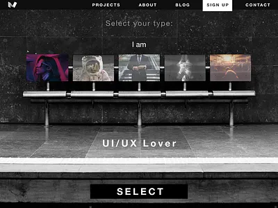 Select User Type adobe xd concept creative website creativehunger daily ui 064 dailyui design designmadness enjoy the moment ux ui design uxlover web design