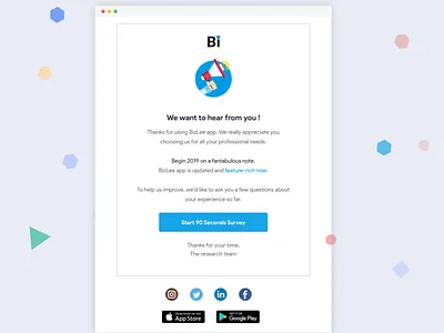 User feedback survey emailer business business app emailer feedback survey